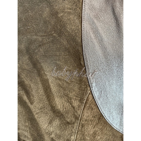 Baby Phat Jacket Womens 2XL Brown Suede Leather Faux Fur Lined Full‎ Zip Coat - Picture 3 of 16